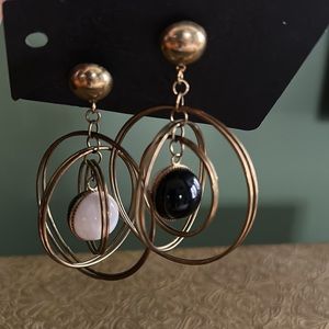 Vintage Globe Dangle Earrings Large Bold Eccentric